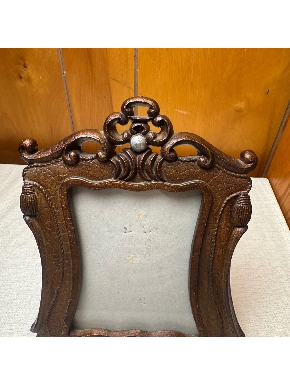 Vintage Baroque Style 5x7 Photo Frame Ornate Brown Resin Tabletop Frame